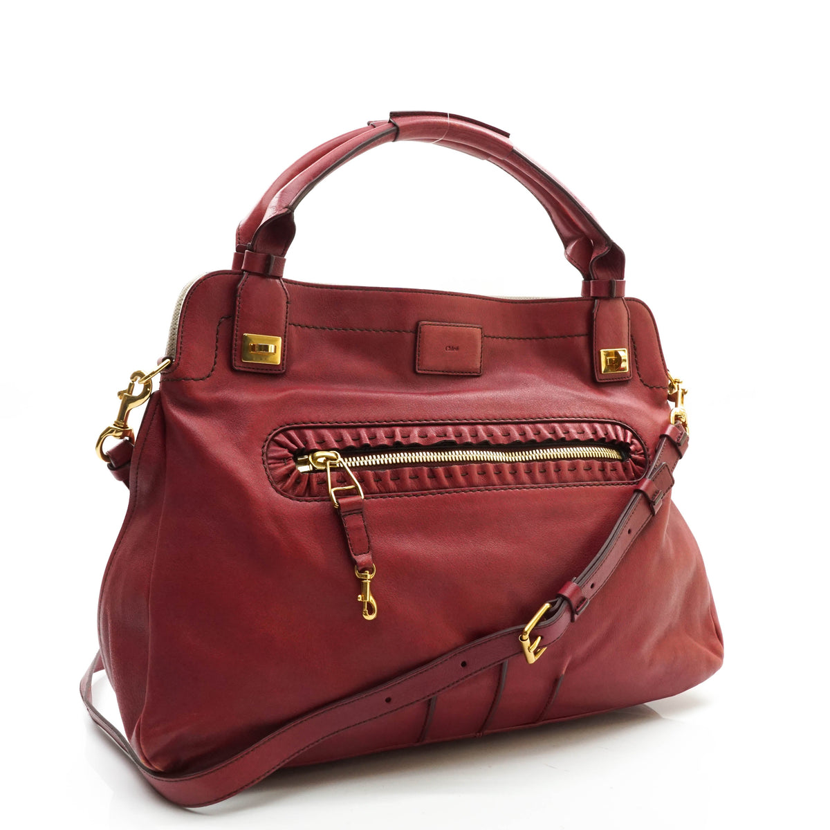 Chloe Hand Bag Leather Fuschia