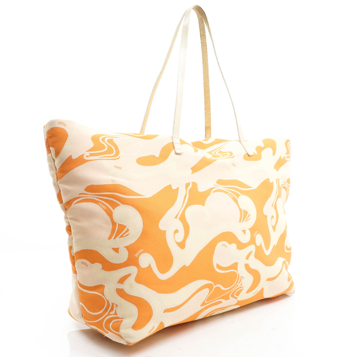 Fendi Tote Bag Orange Fabric