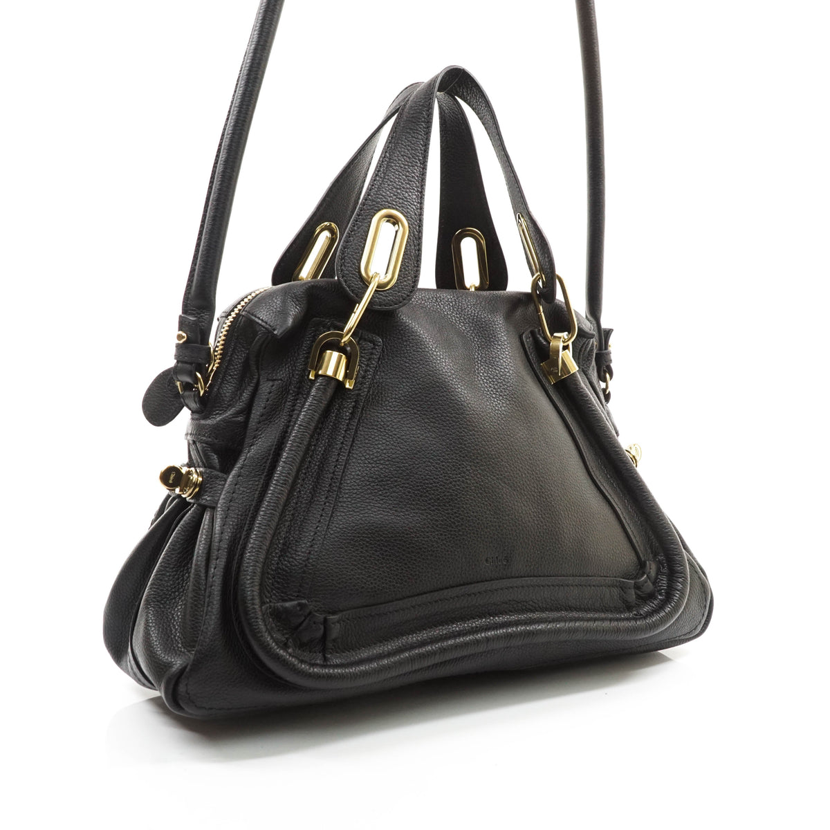 Chloe Paraty Hand Bag Leather Black