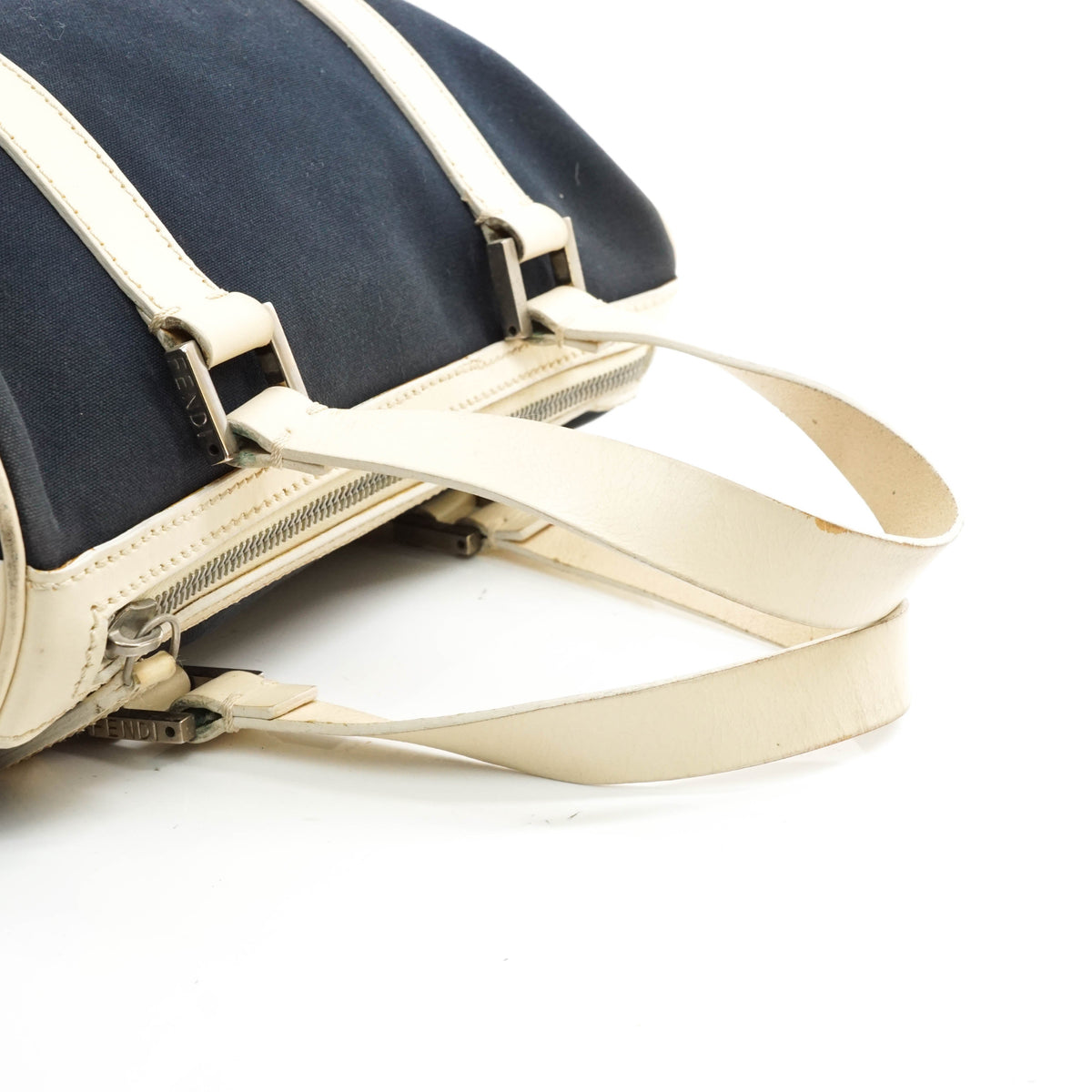 Fendi Hand Bag Navy Blue Canvas