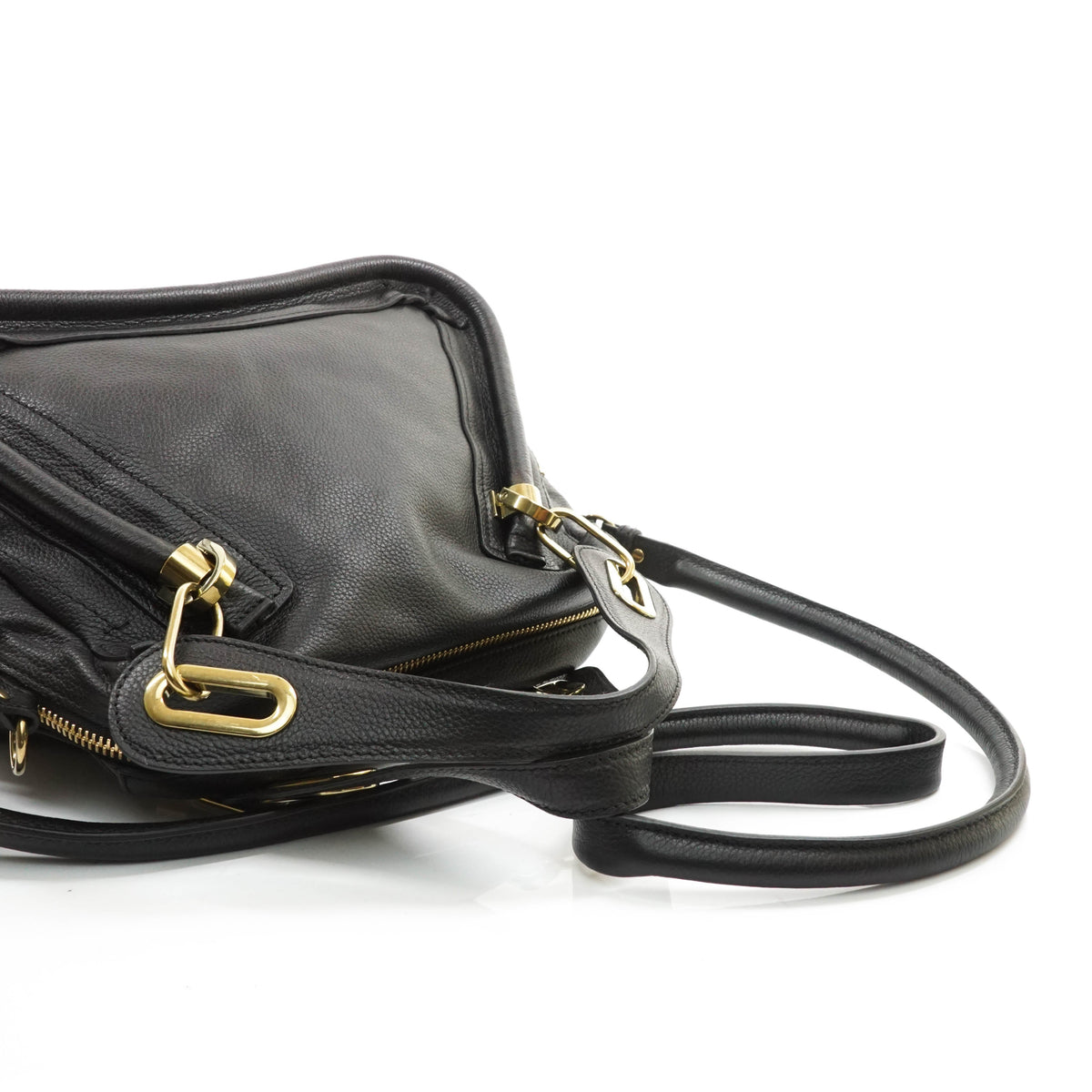 Chloe Paraty Hand Bag Leather Black