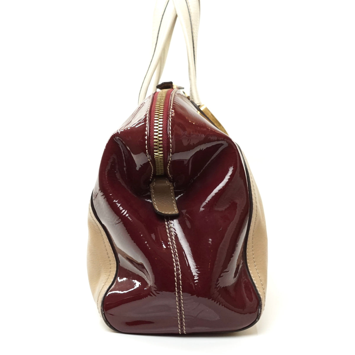 Fendi Chameleon Hand Bag Burgundy