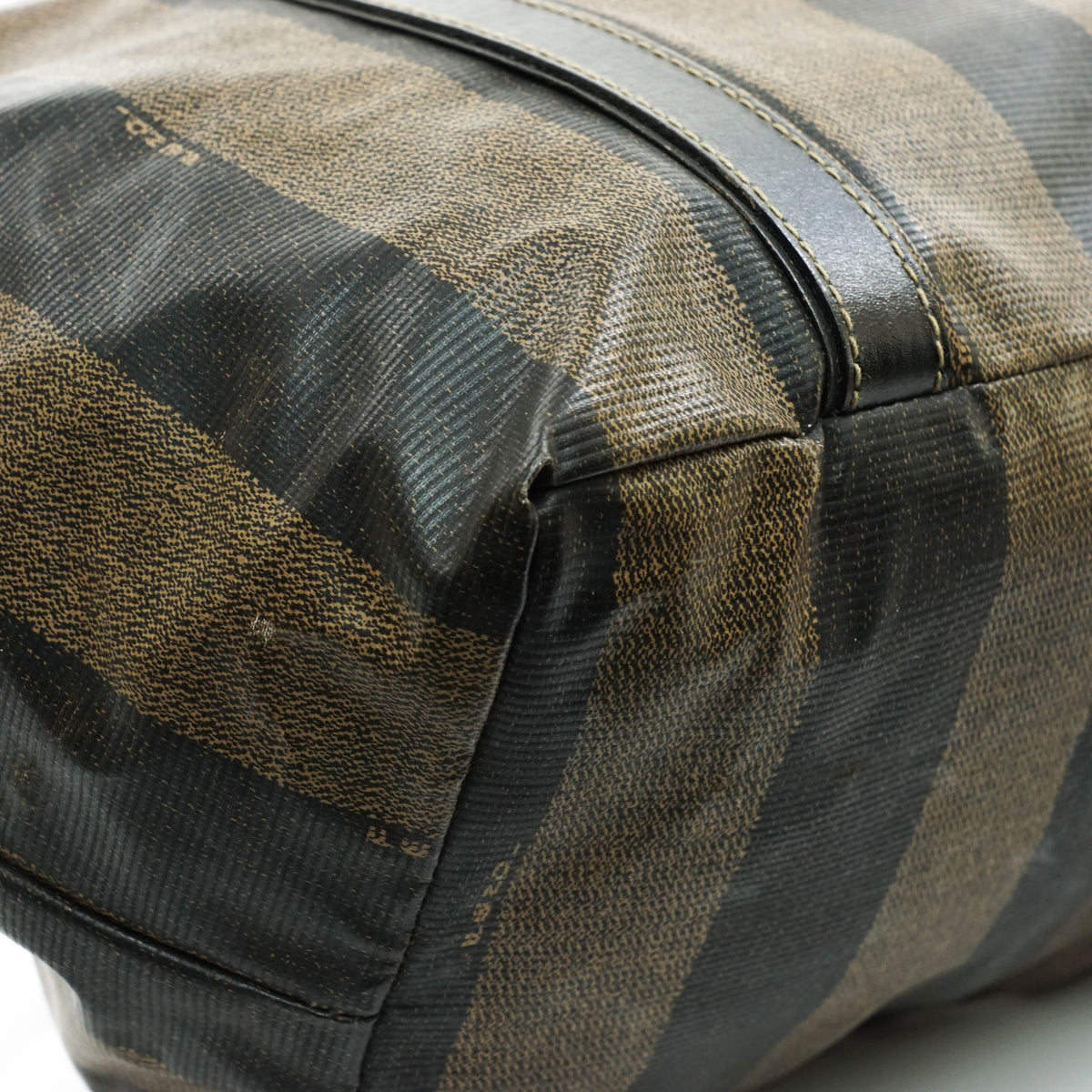 Fendi Pequin Hand Bag Vinyl Brown