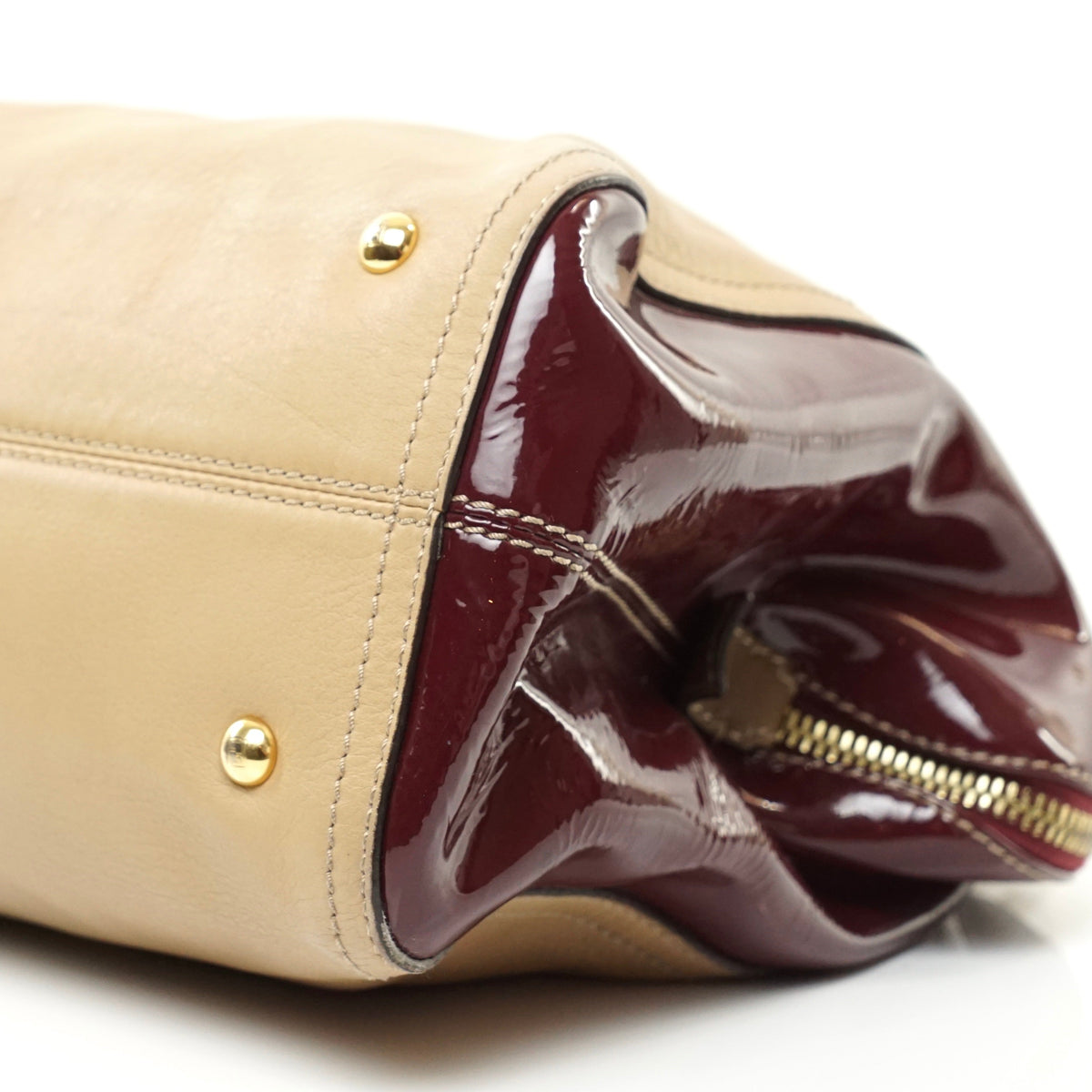 Fendi Chameleon Hand Bag Burgundy