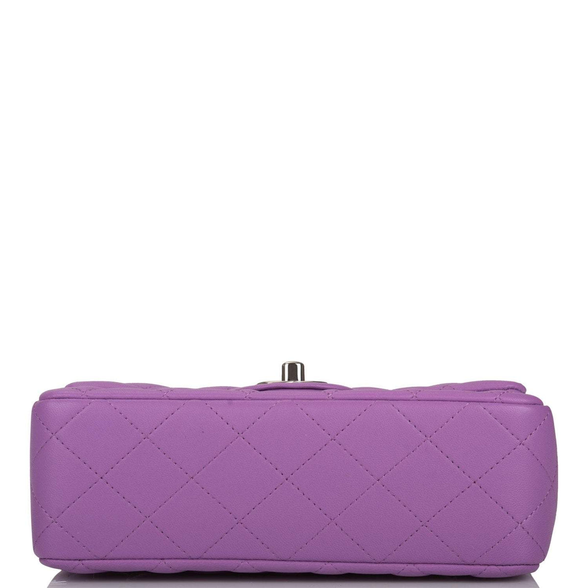 Chanel Purple Quilted Lambskin Rectangular Mini Classic Flap Bag Silver Hardware