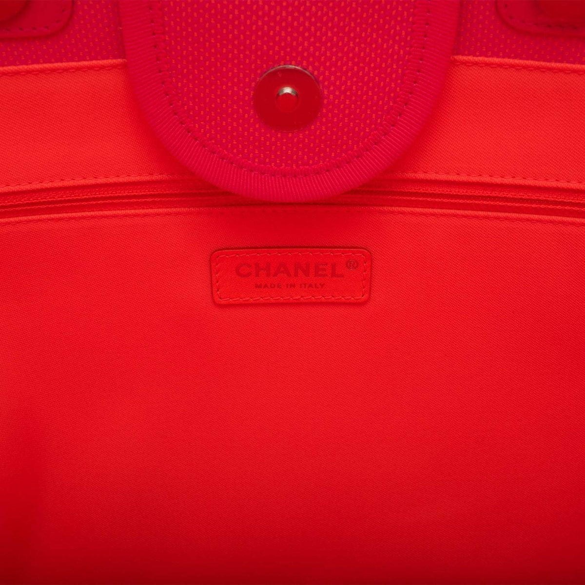 Chanel Neon Pink and Orange Mixed Fibers Large Deauville Shopping Bag Silver Hardware