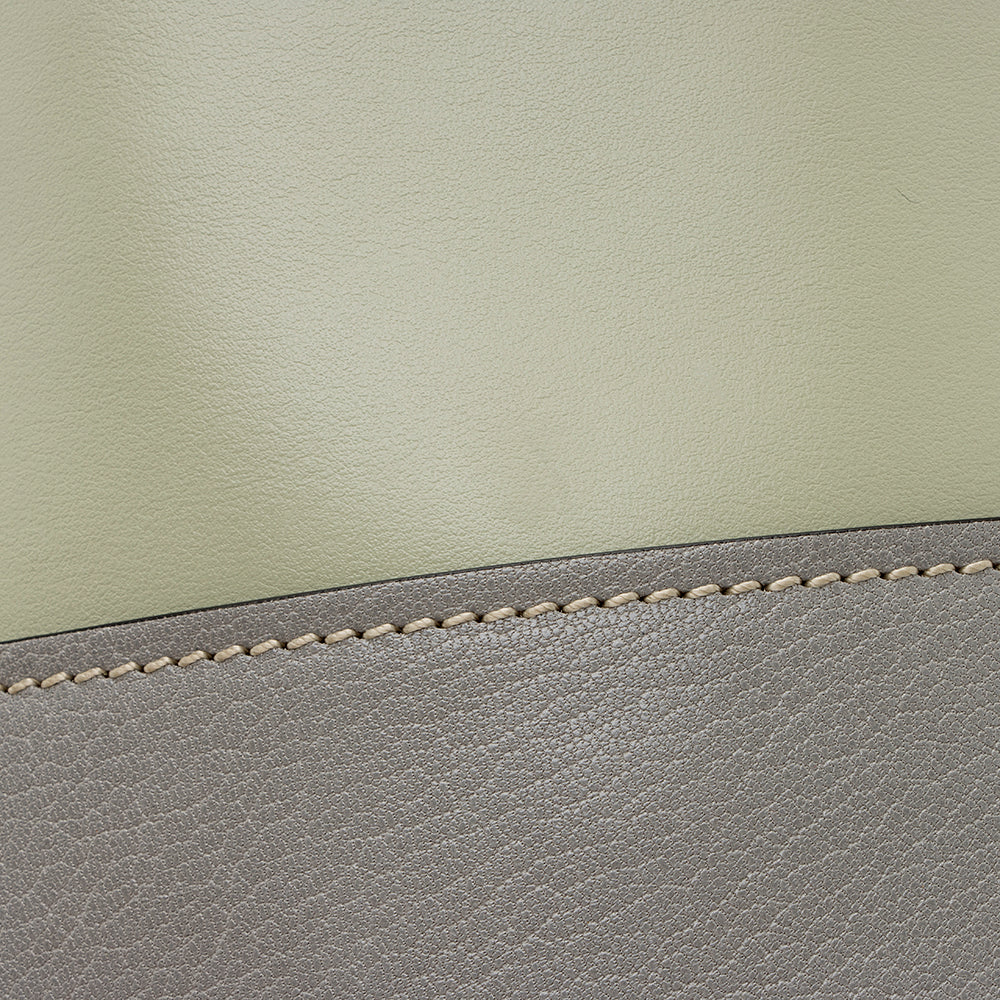 Chloe Calfskin Goatskin Mini Aby Bi-Color Bucket Bag (SHF-18320)