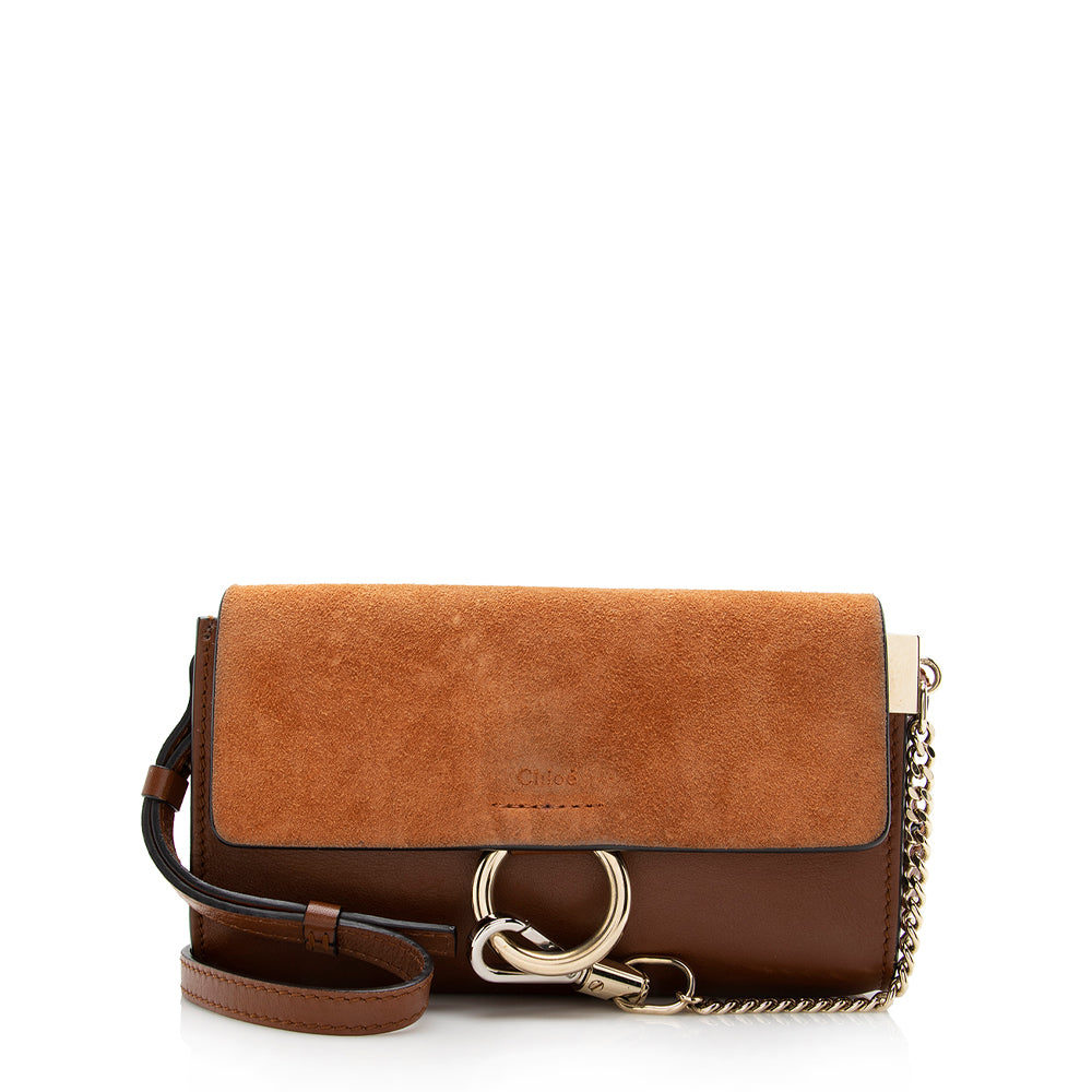 Chloe Calfskin Suede Faye Mini Shoulder Bag (SHF-16814)