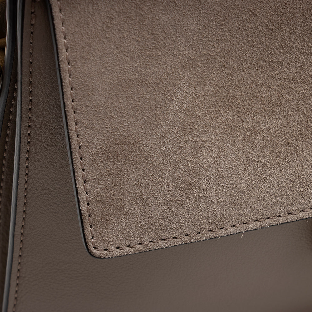 Chloe Calfskin Suede Faye Top Handle Shoulder Bag (SHF-14475)