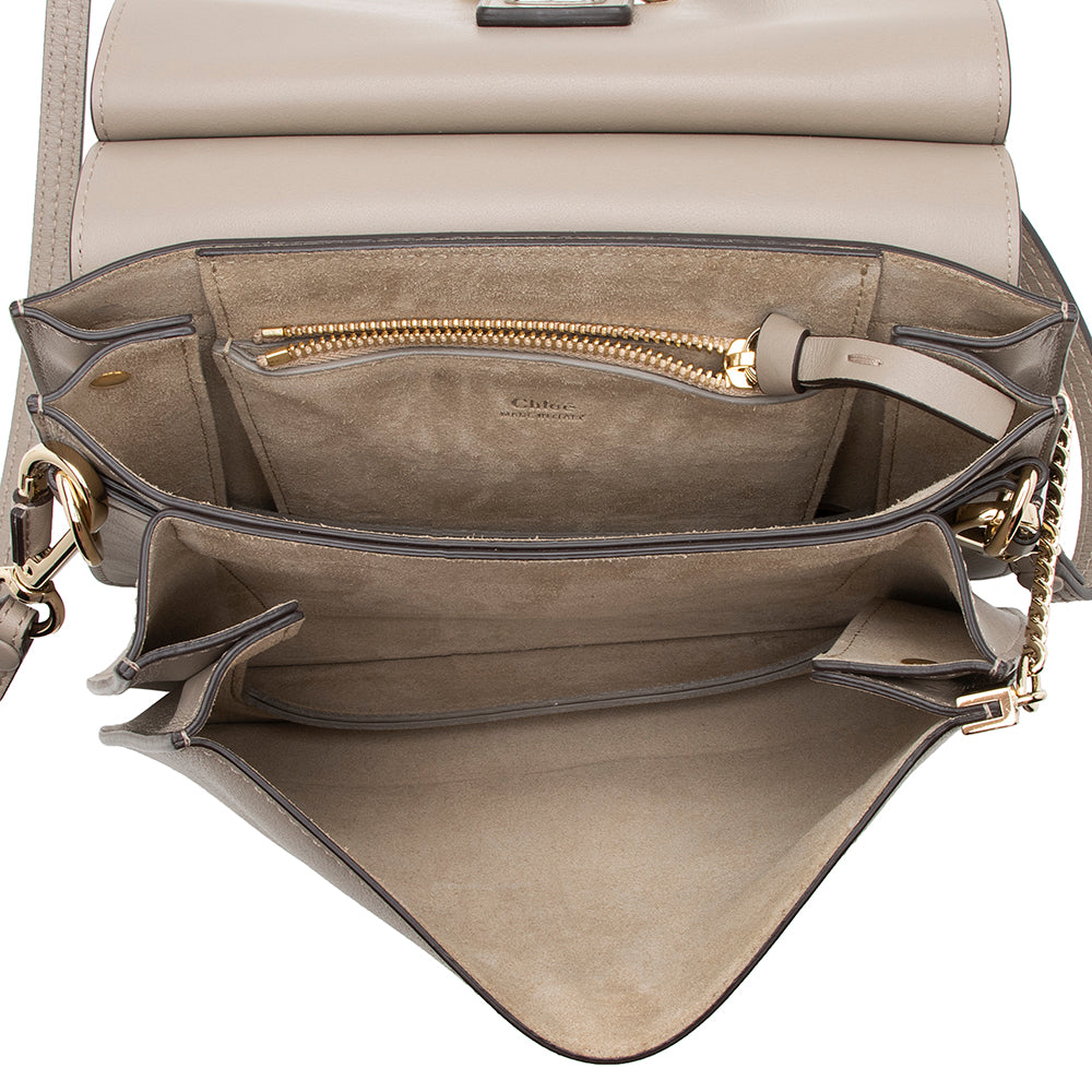 Chloe Calfskin Suede Faye Top Handle Shoulder Bag (SHF-14475)