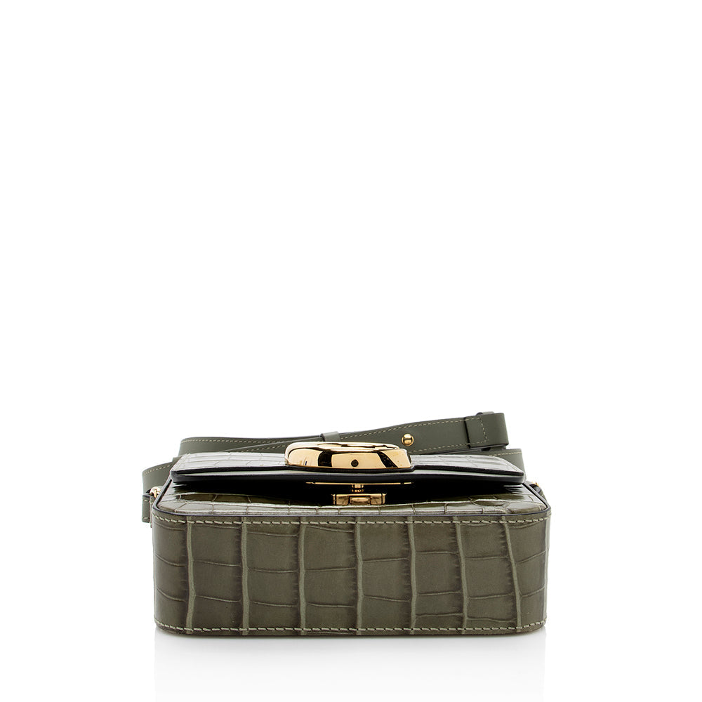 Chloe Croc Embossed C Mini Top Handle Bag (SHF-18176)