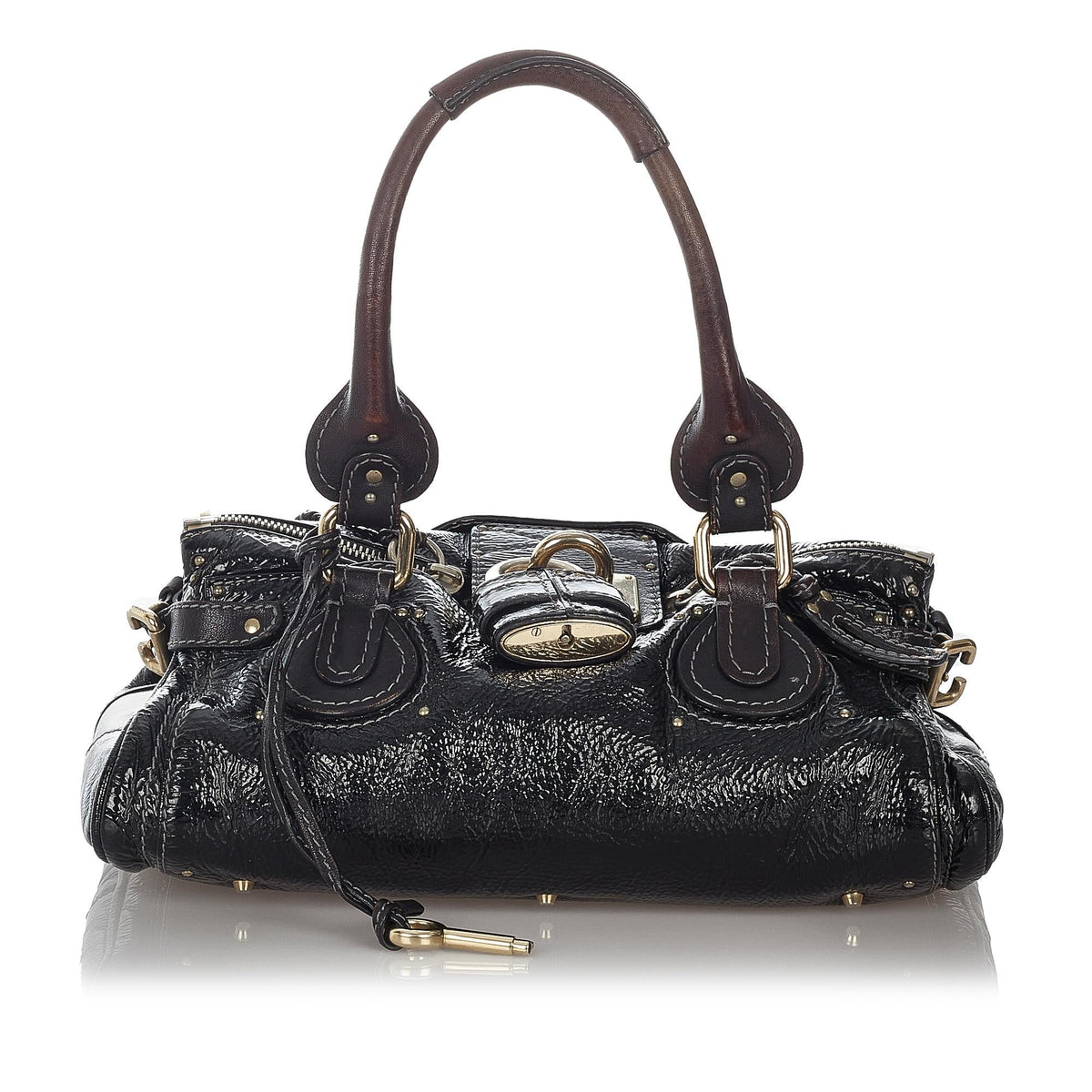 Chloe Paddington Patent Leather Handbag (SHG-26963)