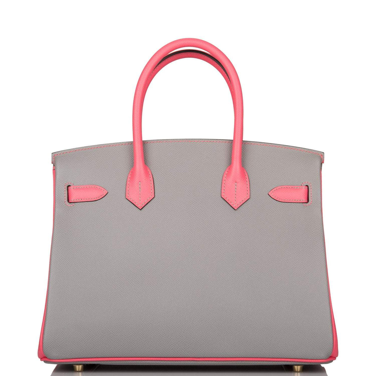 Hermes Birkin 30 Gris Mouette and Rose Azalee Epsom Permabrass Hardware