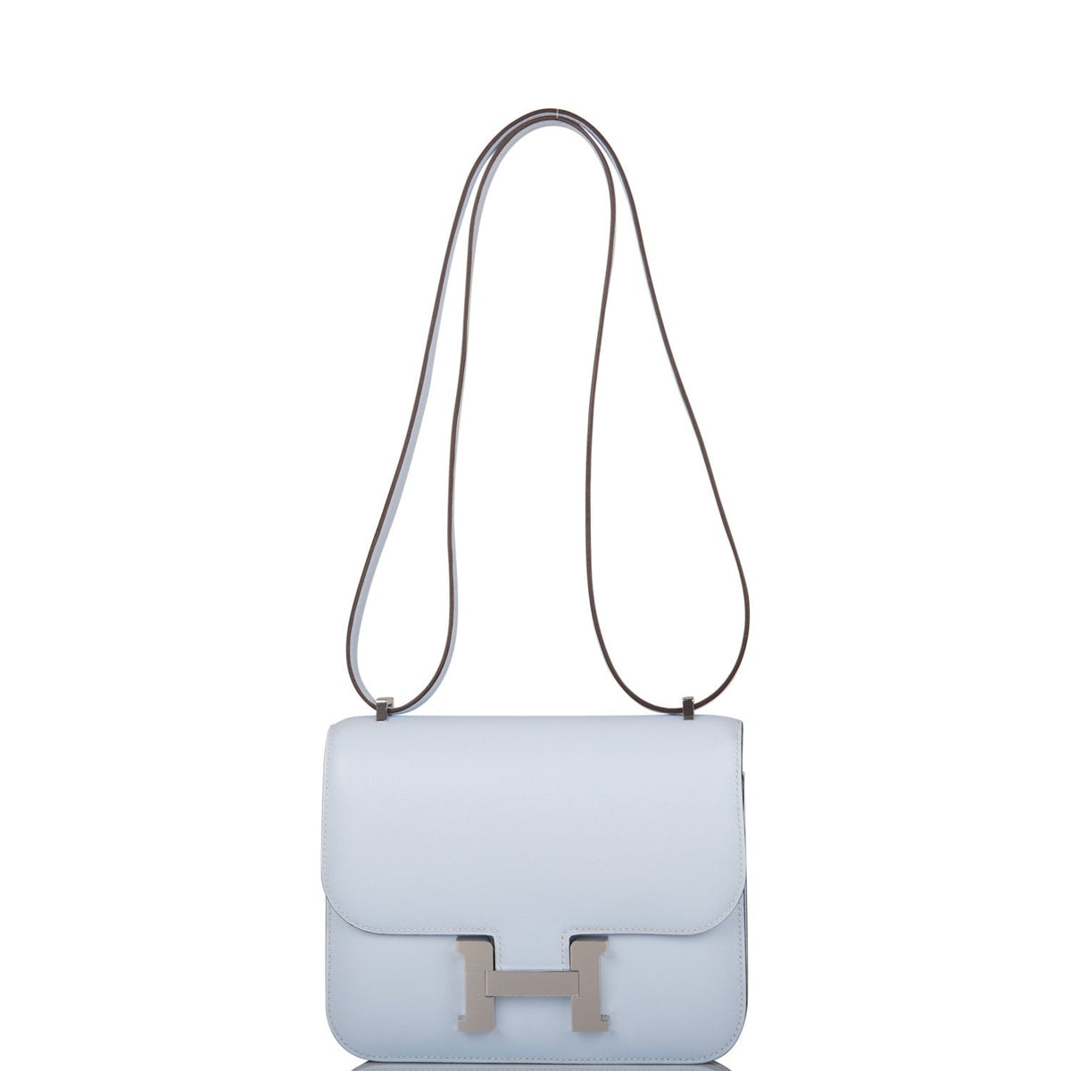Hermes Bleu Brume Swift Mini Constance 18cm Palladium Hardware