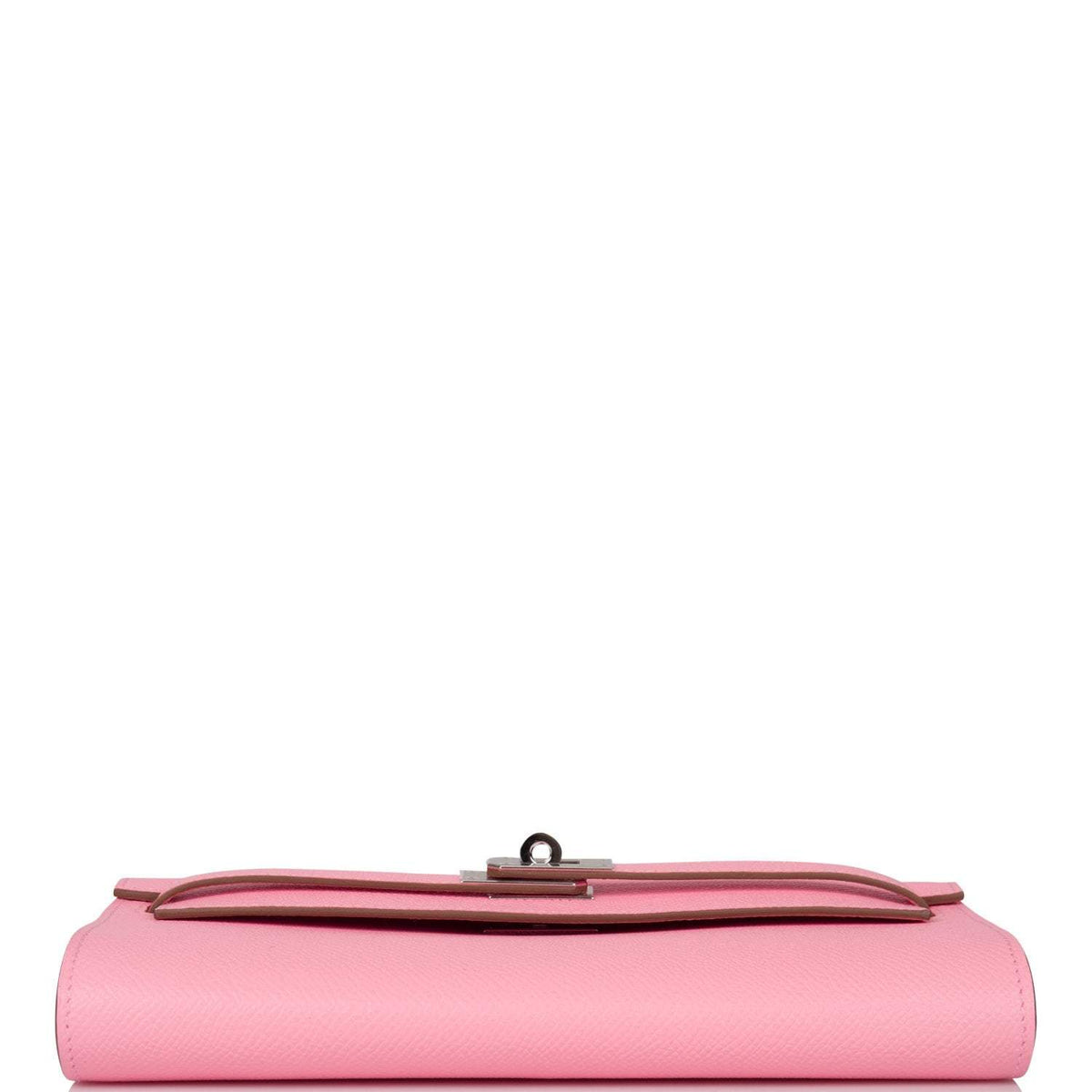 Hermes Rose Confetti Epsom Kelly Wallet To Go Palladium Hardware
