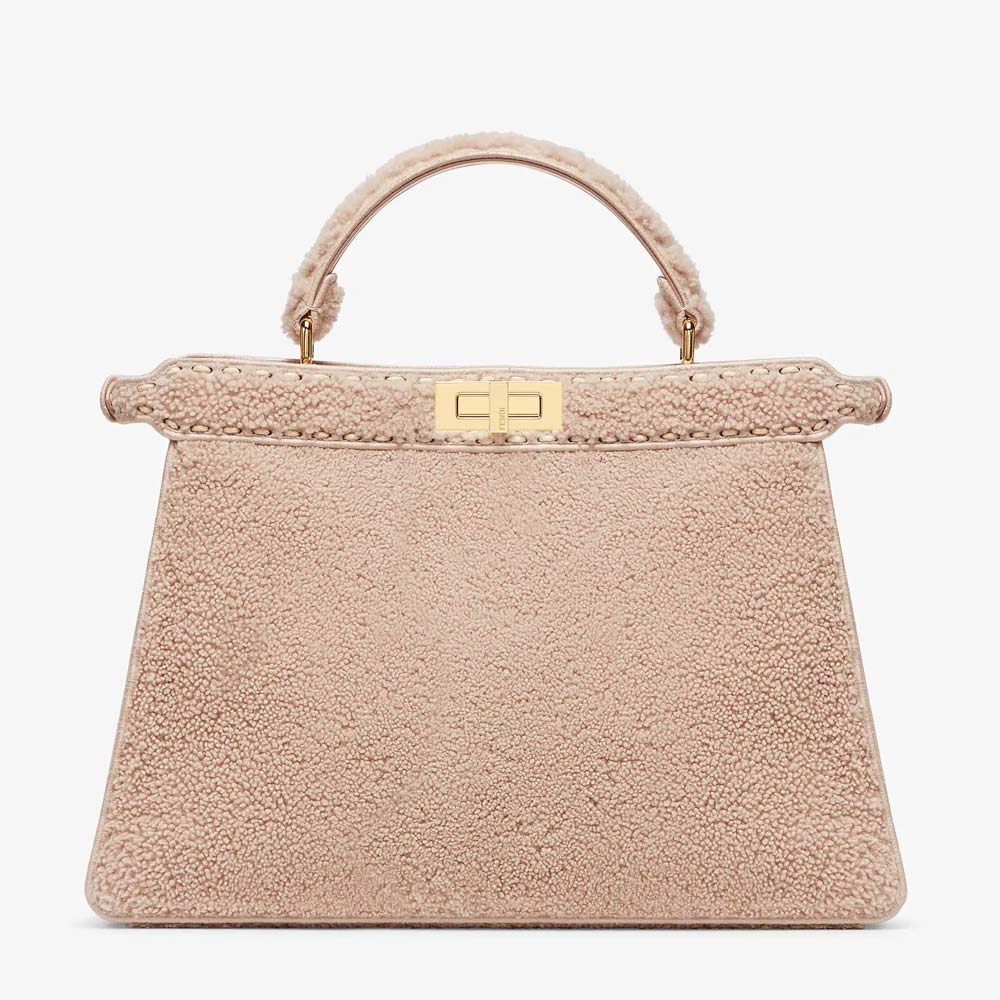 PEEKABOO ISEEU LARGE Pink Sheepskin Bag