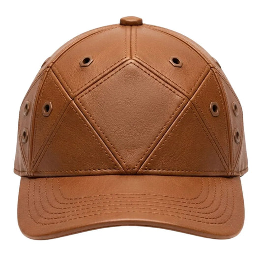Zurelx Diamond-Stitch Faux Leather Baseball Cap