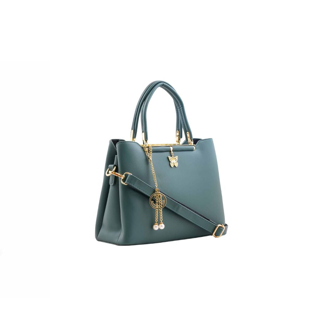 Zurelx Emerald Leather Tote Handbag