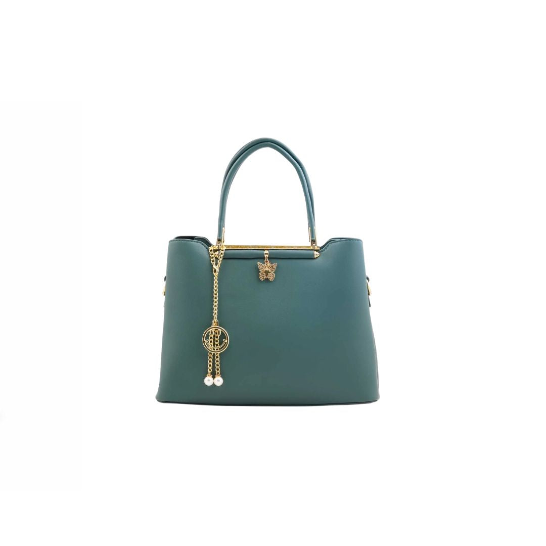 Zurelx Emerald Leather Tote Handbag