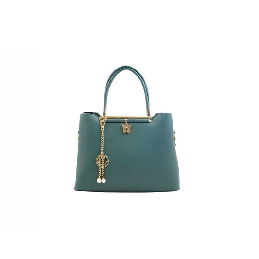 Zurelx Emerald Leather Tote Handbag