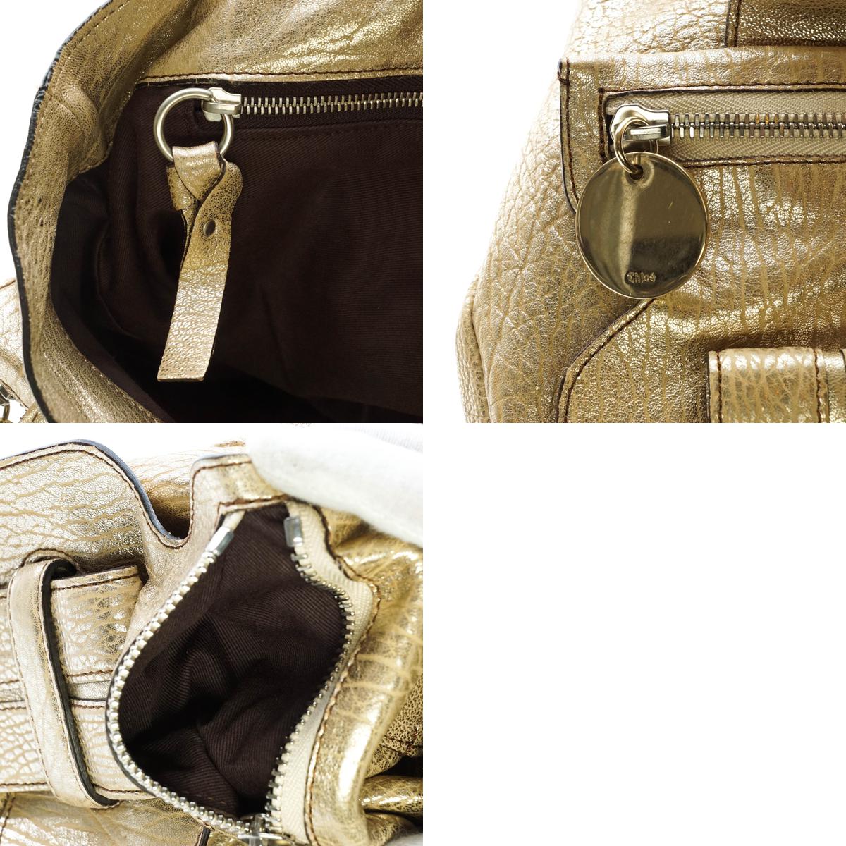 Chloe Tote Bag Gold Leather