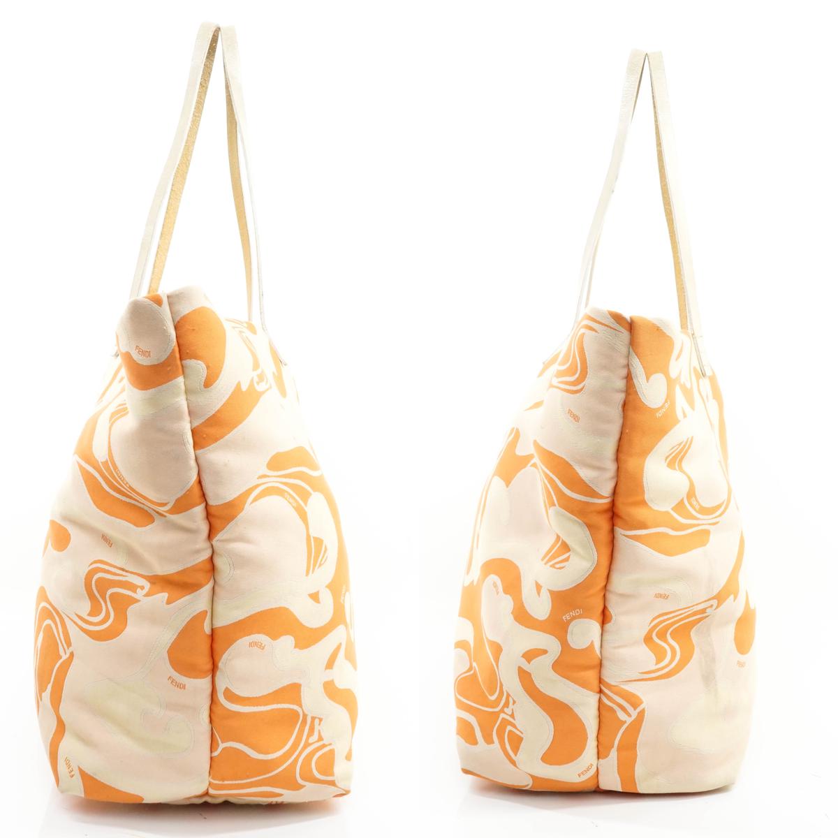 Fendi Tote Bag Orange Fabric