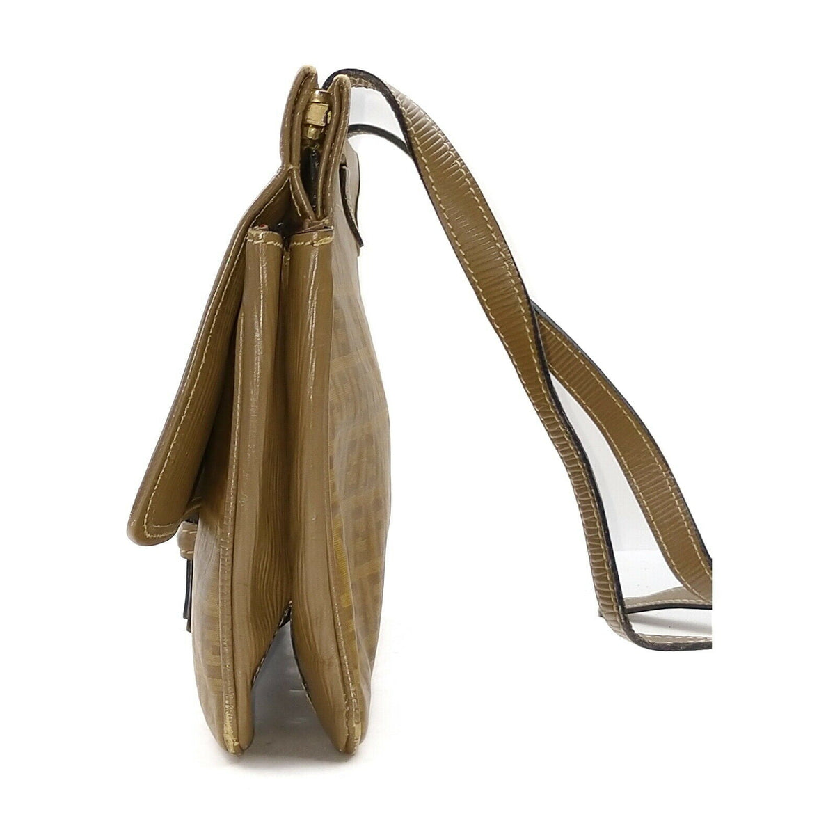 Fendi Zucchino Shoulder Bag Brown