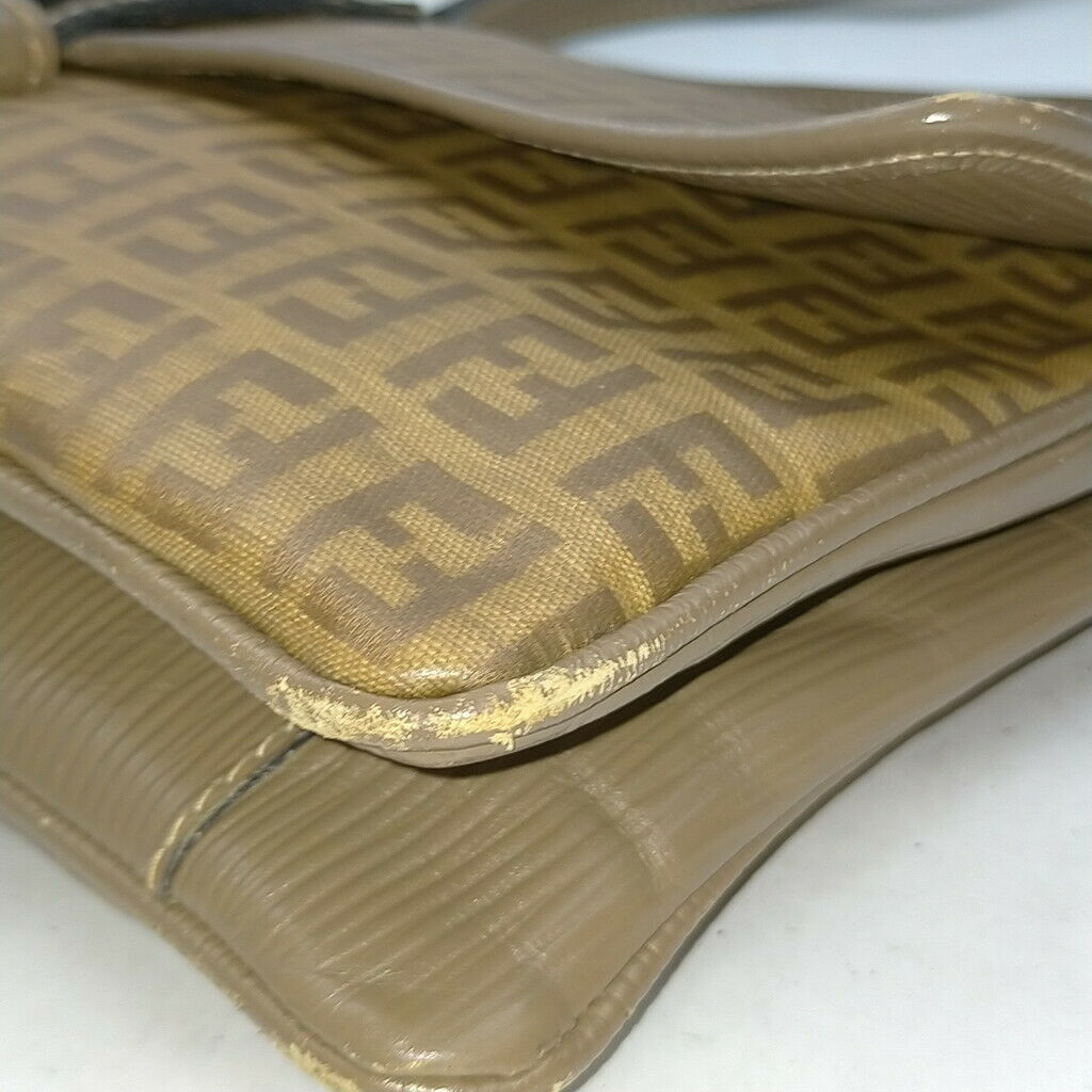 Fendi Zucchino Shoulder Bag Brown