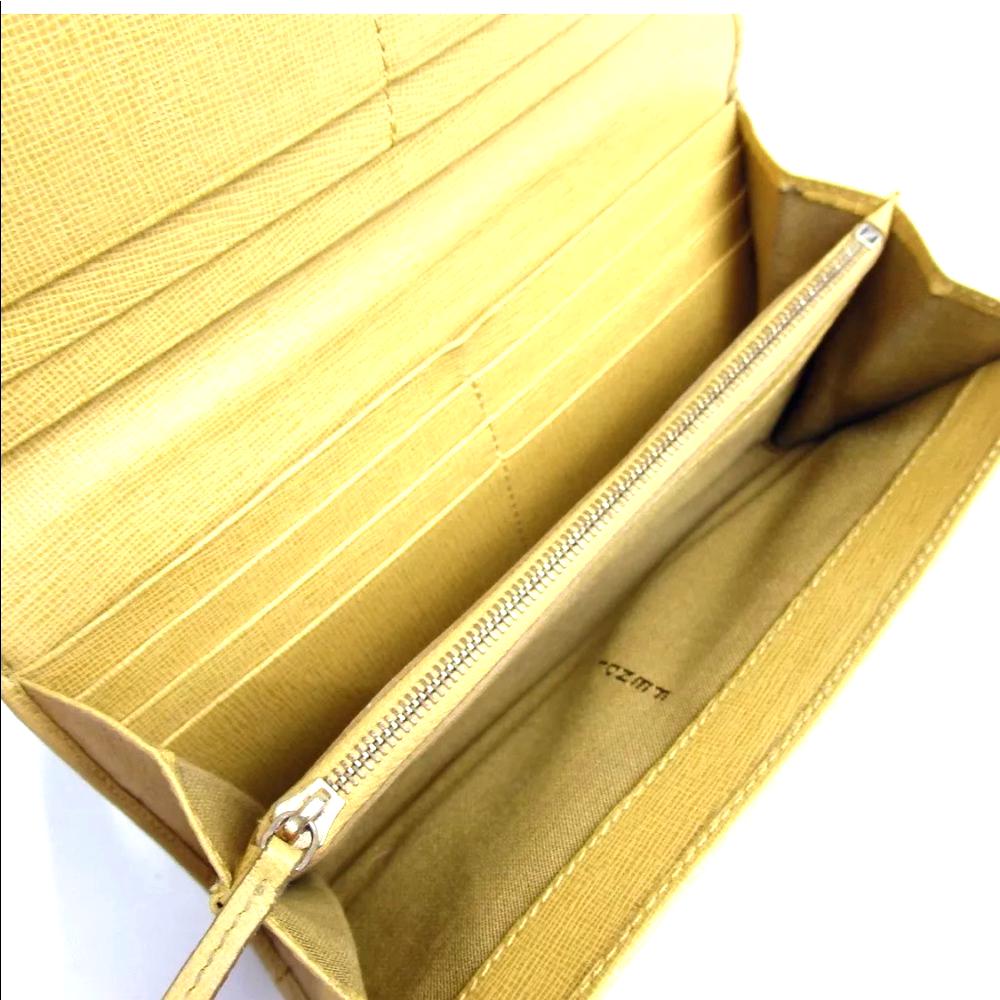 Fendi Leather Yellow Long Wallet