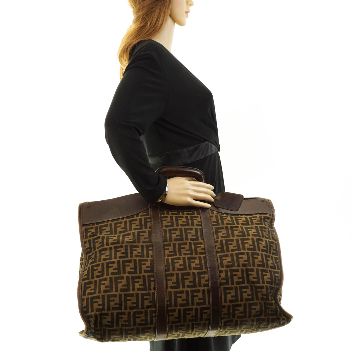 Fendi Travel Bag Brown Zukka Canvas